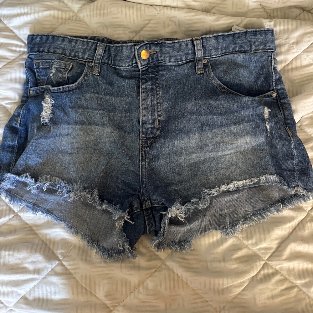 H&M Blue Distressed Jean Shorts